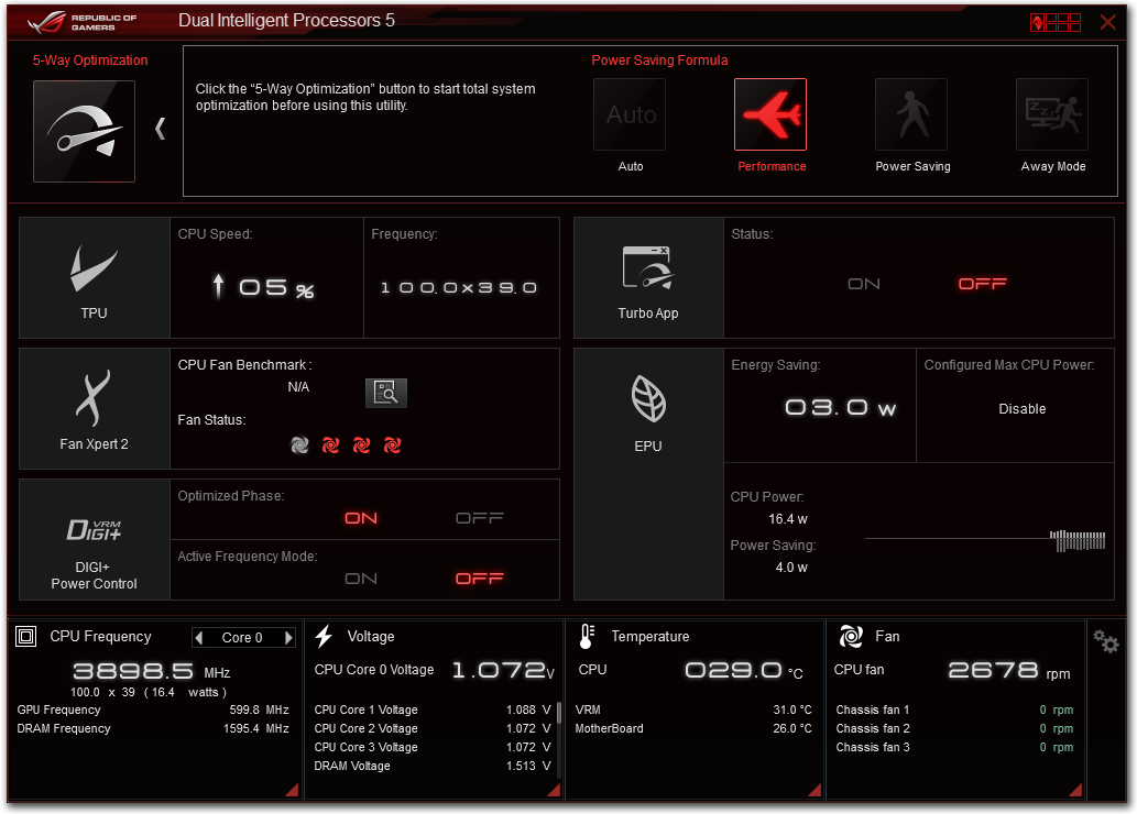 Dual intelligent processors 5 asus настройка